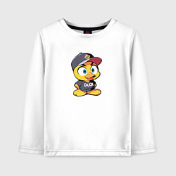 Лонгслив хлопковый детский Утёнок в кепке, цвет: белый