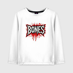 Лонгслив хлопковый детский Логотип Bones, цвет: белый