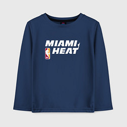 Лонгслив хлопковый детский Майами Хит - НБА баскетбол, цвет: тёмно-синий