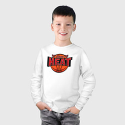 Лонгслив хлопковый детский Майами Хит - баскетбол, цвет: белый — фото 2