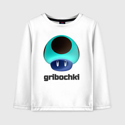 Лонгслив хлопковый детский Грибочек Марио, цвет: белый