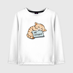 Детский лонгслив Кот, мем, не сегодня