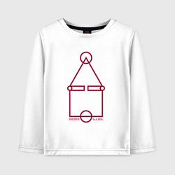 Лонгслив хлопковый детский Стиль игры в кальмара, цвет: белый