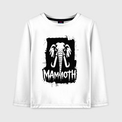 Лонгслив хлопковый детский Мамонт в стиле граффити, цвет: белый