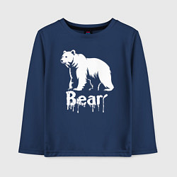Детский лонгслив Белый медведь краской