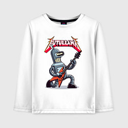 Детский лонгслив Bender bending robot from rock group Futurama