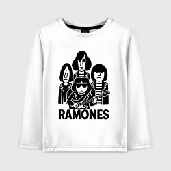 Лонгслив хлопковый детский Ramones силуэты, цвет: белый