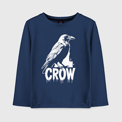 Лонгслив хлопковый детский Ворона в стиле граффити, цвет: тёмно-синий