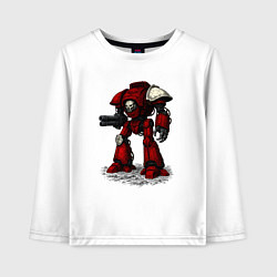 Лонгслив хлопковый детский Боевой титан империи, цвет: белый