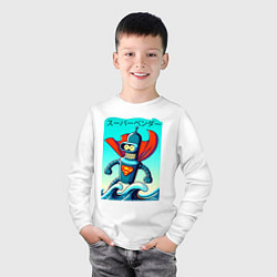 Лонгслив хлопковый детский Super Bender - Japanese style, цвет: белый — фото 2