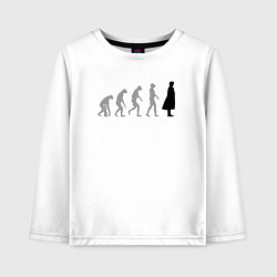 Лонгслив хлопковый детский Эволюция Шерлока, цвет: белый