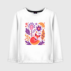 Детский лонгслив Лиса абстракция