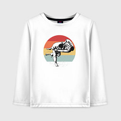 Лонгслив хлопковый детский Спарринг дзюдоистов, цвет: белый
