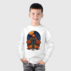 Лонгслив хлопковый детский Хэллоуин, цвет: белый — фото 2