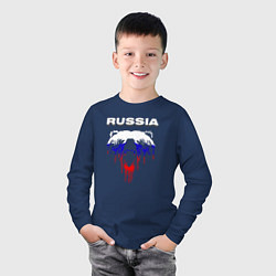 Лонгслив хлопковый детский Bear Russia, цвет: тёмно-синий — фото 2
