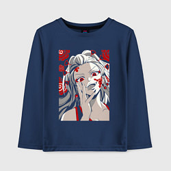 Лонгслив хлопковый детский Клинок, рассекающий демонов Даки, цвет: тёмно-синий