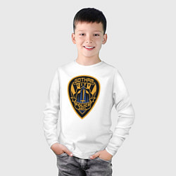 Лонгслив хлопковый детский Gotham city police, цвет: белый — фото 2