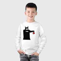 Лонгслив хлопковый детский Сердечко Бэтмена, цвет: белый — фото 2