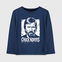 Лонгслив хлопковый детский Чак Норрис в стиле стрит-арт, цвет: тёмно-синий