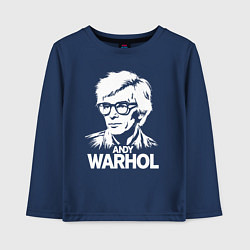 Лонгслив хлопковый детский Энди Уорхол в стиле стрит-арт, цвет: тёмно-синий