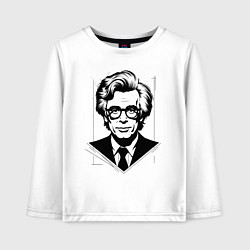 Лонгслив хлопковый детский Энди Уорхол в городском стиле, цвет: белый