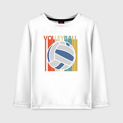Лонгслив хлопковый детский Volleyball colors, цвет: белый