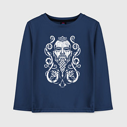 Лонгслив хлопковый детский Assassins Creed - valhalla, цвет: тёмно-синий