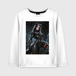 Лонгслив хлопковый детский Лиса косплей Мастера Чифа, цвет: белый
