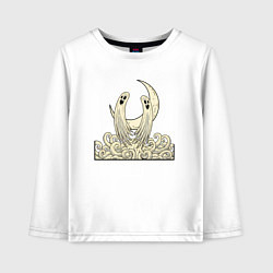 Лонгслив хлопковый детский Два духа под луной, цвет: белый