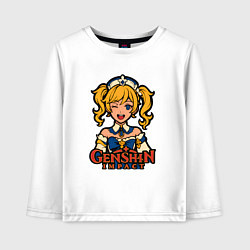 Лонгслив хлопковый детский Поп-арт Барбары Genshin Impact, цвет: белый