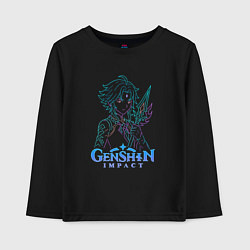 Детский лонгслив Неоновый Сяо из Genshin Impact