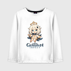 Лонгслив хлопковый детский Чиби Паймон Genshin Impact, цвет: белый