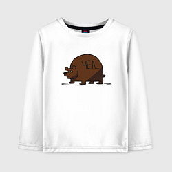 Детский лонгслив Медведь округлый чел