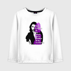 Лонгслив хлопковый детский Dave Gahan Depeche Mode - Walking In My Shoes, цвет: белый