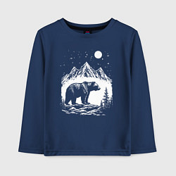 Детский лонгслив Ночная симфония гор и медведя
