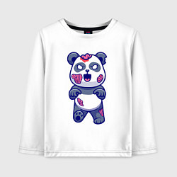 Лонгслив хлопковый детский Зомби панда, цвет: белый