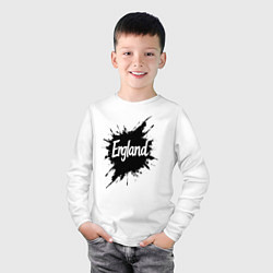 Лонгслив хлопковый детский Чернильная Англия, цвет: белый — фото 2