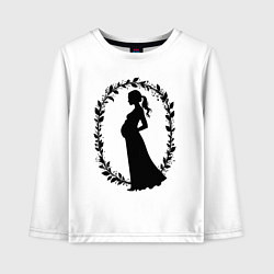 Лонгслив хлопковый детский Беременная грация, цвет: белый