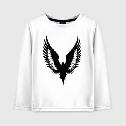 Лонгслив хлопковый детский Крылатый силуэт Banksy, цвет: белый
