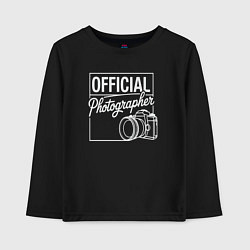 Лонгслив хлопковый детский Официальный фотограф, цвет: черный