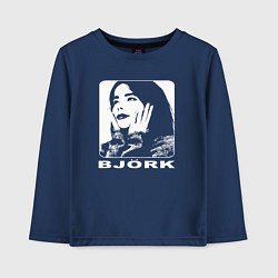 Лонгслив хлопковый детский Bjork, цвет: тёмно-синий