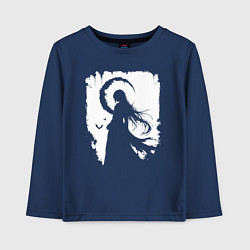 Лонгслив хлопковый детский Девушка гот аниме, цвет: тёмно-синий