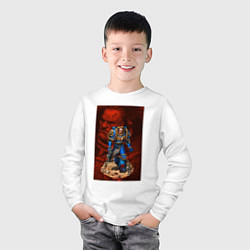 Лонгслив хлопковый детский Space Marine, цвет: белый — фото 2