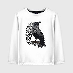 Детский лонгслив Суровый ворон в кельтском стиле - символ воинов