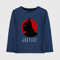 Лонгслив хлопковый детский Бэтмен - правосудие, цвет: тёмно-синий