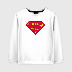 Лонгслив хлопковый детский Dollar superman, цвет: белый