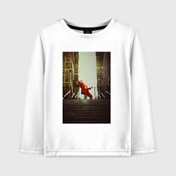 Лонгслив хлопковый детский Танец Джокера, цвет: белый