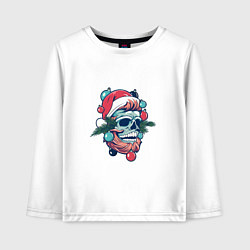 Детский лонгслив Череп санты