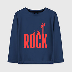 Лонгслив хлопковый детский Rock Flame, цвет: тёмно-синий