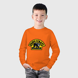 Лонгслив хлопковый детский HC Boston Bruins Label, цвет: оранжевый — фото 2